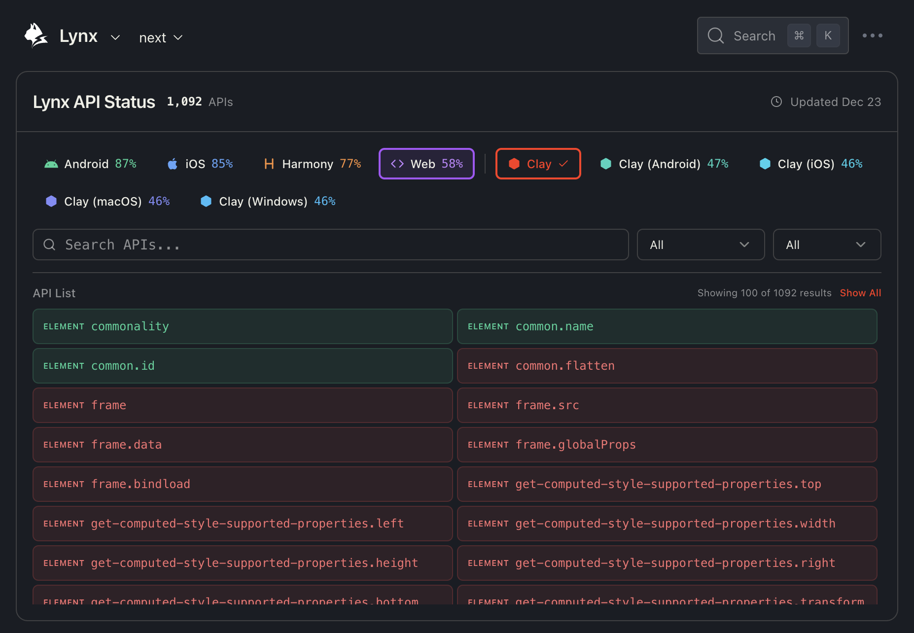 Clay Platforms Expanded